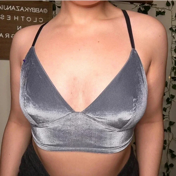 Victoria's Secret Other - Victoria’s Secret Sparkly Crushed Velvet Bralette/ Cropped Tank Top